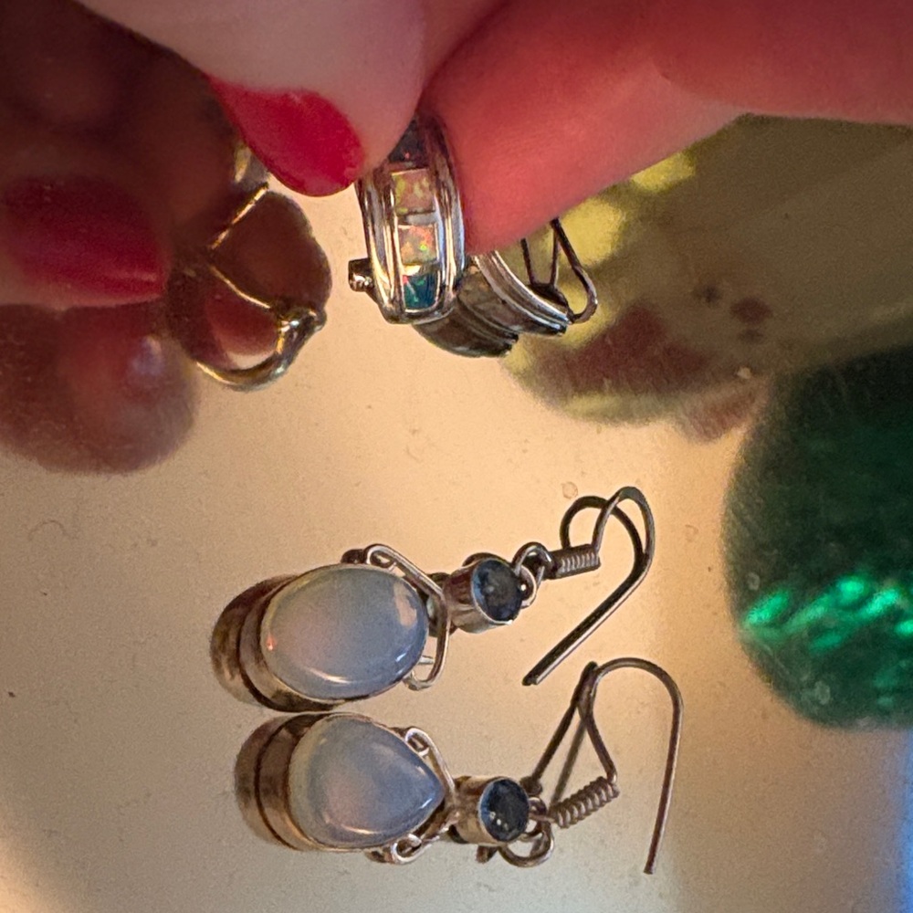 2 Pairs Opal Earrings